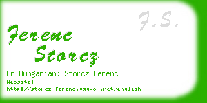 ferenc storcz business card